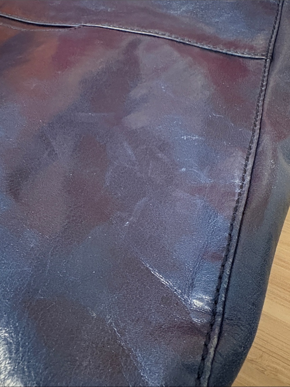 Hobo Classic Navy Leather Bag - Women's Shoulder Purse - Picture 8 of 9